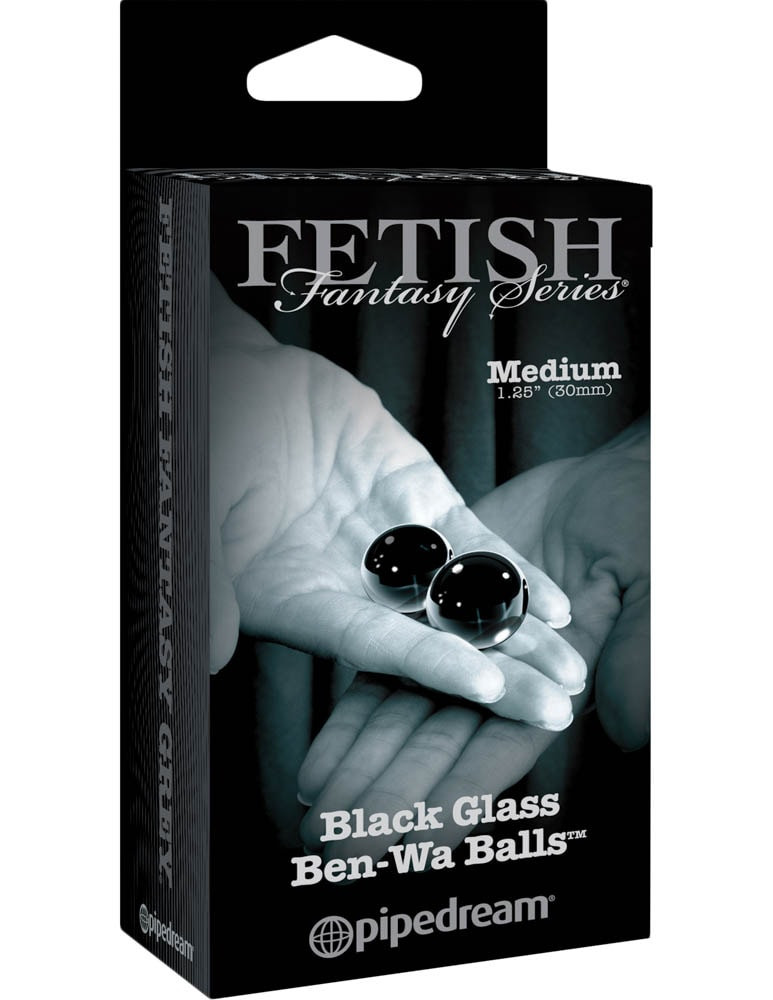 Fetish Fantasy Series Limited Edition Medium Black Glass Ben-Wa Balls Avantaje