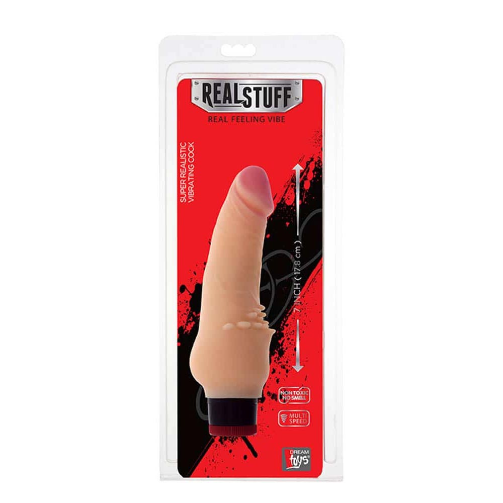 Vibrator Stimulator Clitoris RealStuff 7 inch Vibrator Flesh 2