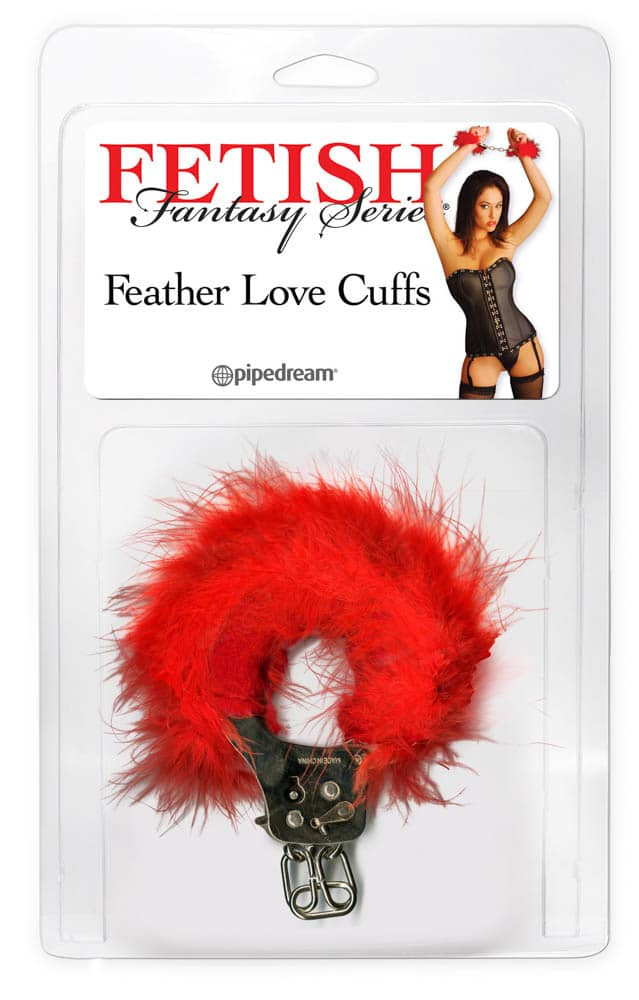 Fetish Fantasy Series  Feather Love Cuffs Red - Catuse