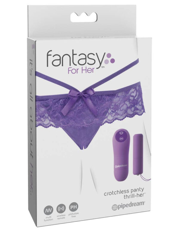 Fantasy For Her Crotchless Panty Thrill - Chiloti Cu Vibratii