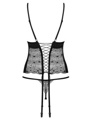 Sharlotte corset & thong black  S/M - Corsete