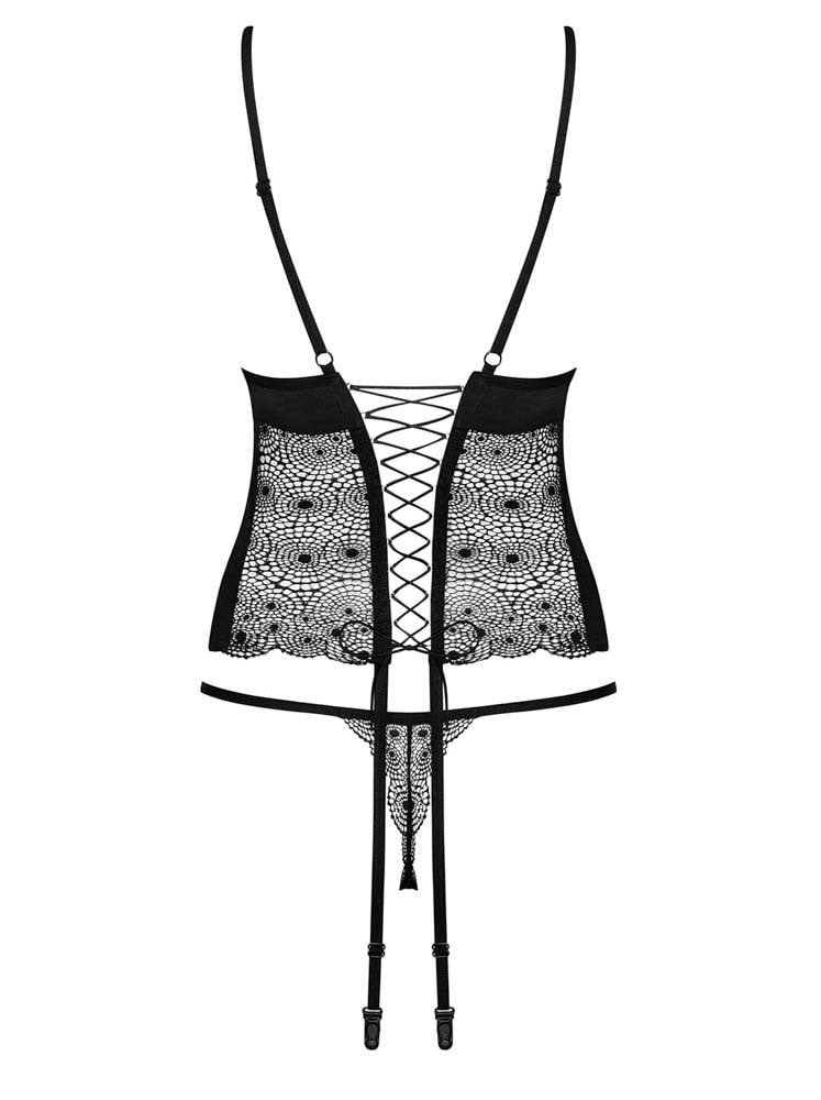 Sharlotte corset & thong black  S/M - Corsete