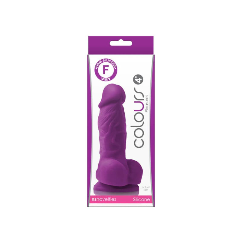 Colours Pleasures 4 inch Dildo Purple - Dildo
