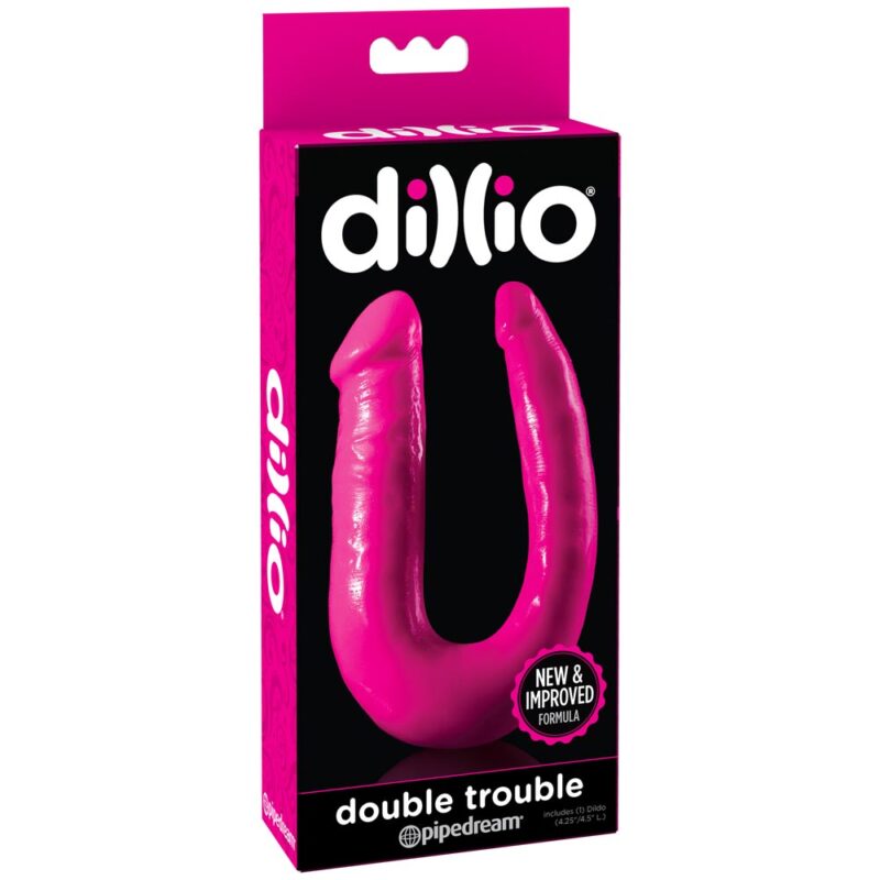 Dillio  Double Trouble Pink Dildo Cu Două Capete Culoare Roz