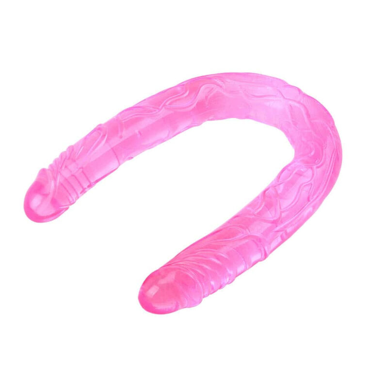 Hi Basic Jelly Flexible Double Dong-Pink - Dildo