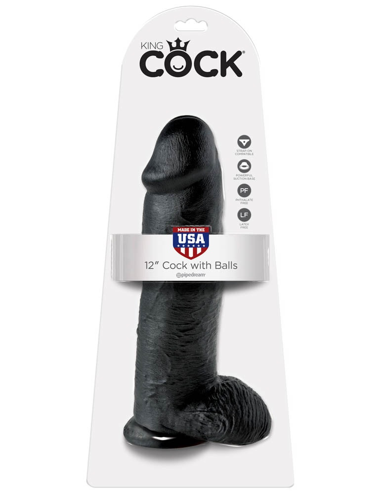 Model King Cock 12 inch Cock With Balls Black