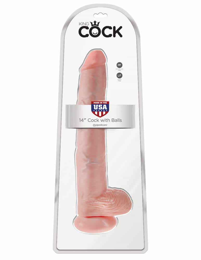 Model King Cock 14 inch Cock With Balls Flesh