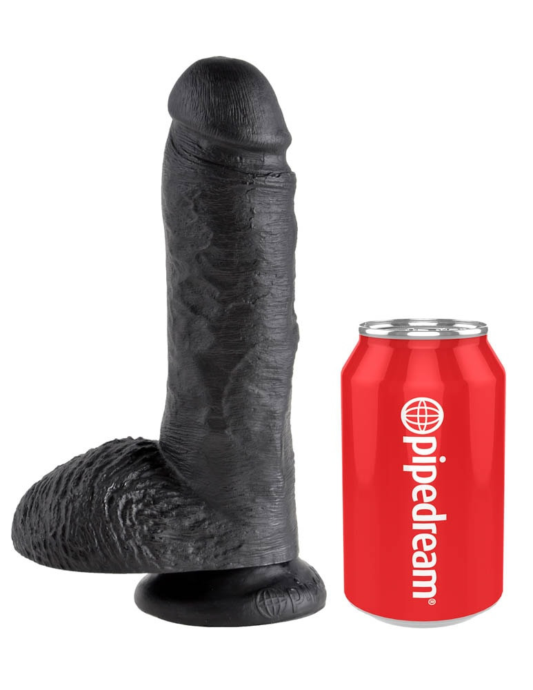 Model King Cock 8 inch Cock With Balls Black