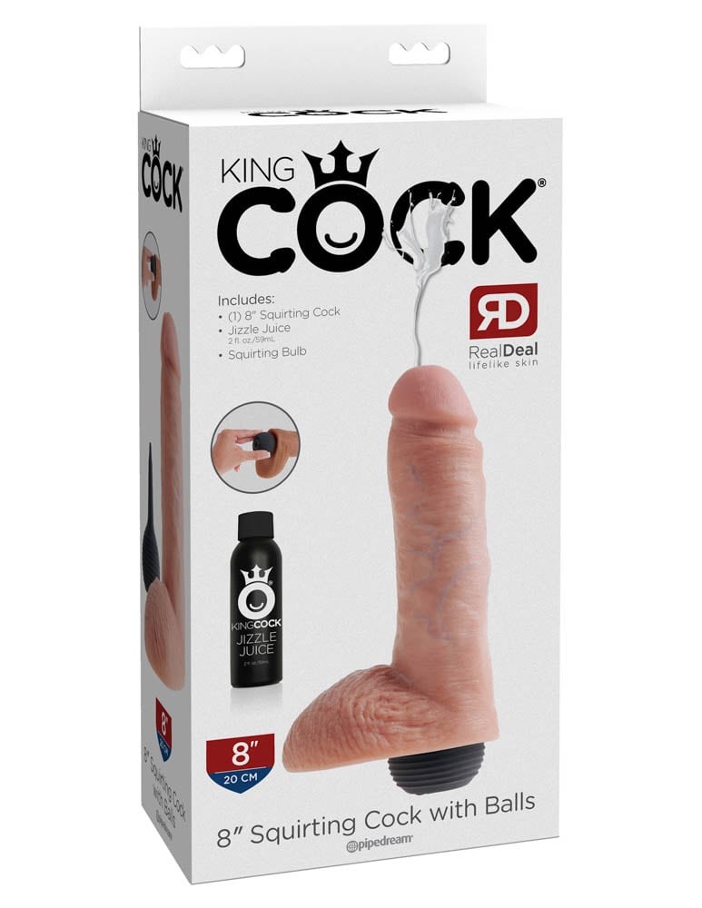 Dildo Cu Testicule King Cock 8 inch Squirting Cock Flesh