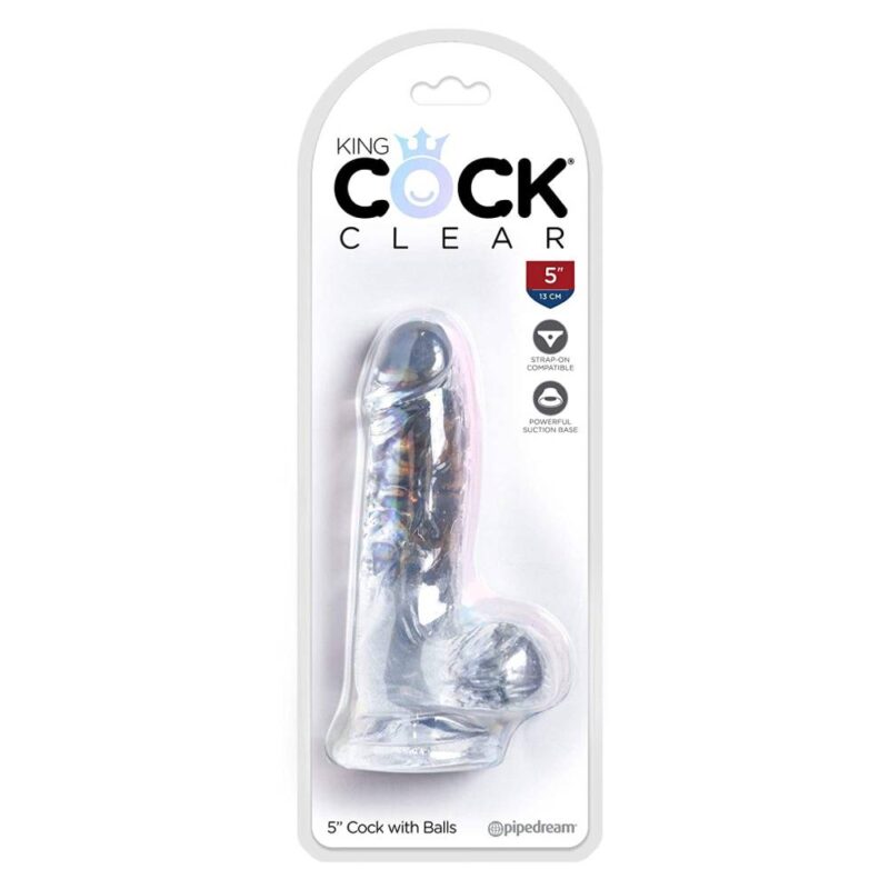 King Cock Clear 5" Cock with Balls Dildo Cu Testicule Culoare Transparent