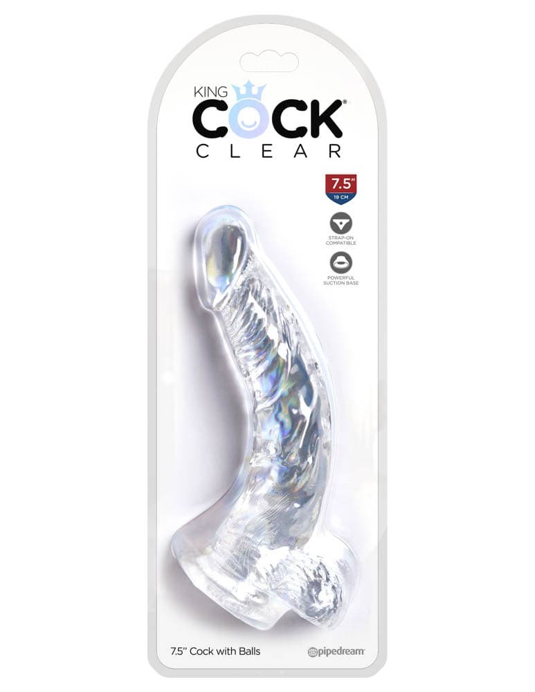 King Cock Clear 7.5" Cock with Balls Avantaje