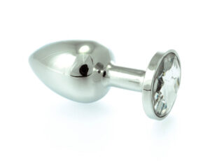 Butt Plug Small Metal With Crystal Clear - Dopuri Anale