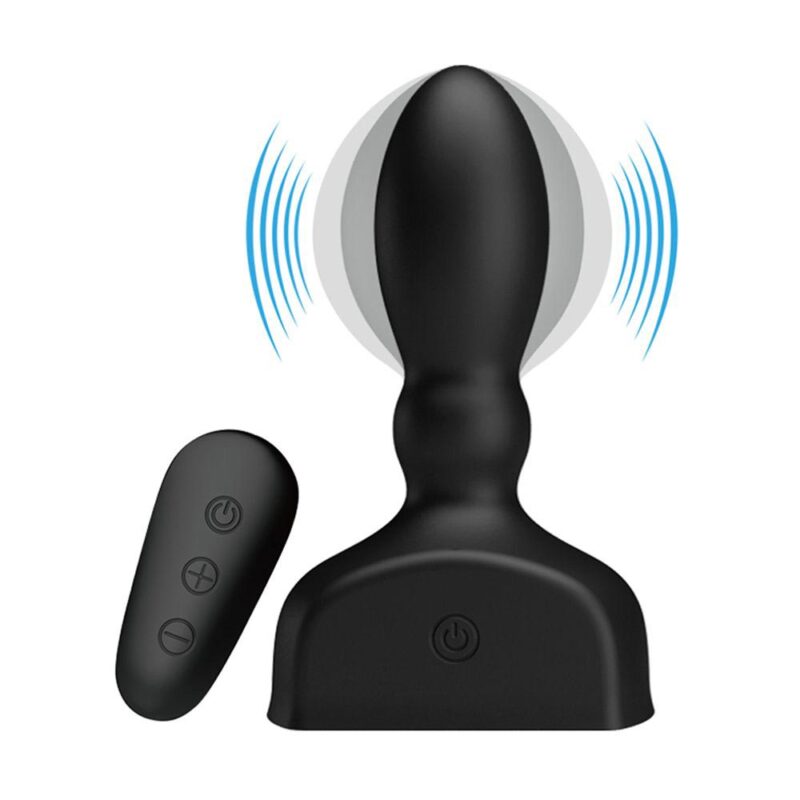 Mr. Play Inflatable Anal Plug Dop anal Cu Vibrații Culoare Negru