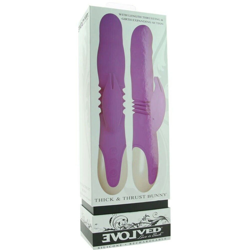 Thick & Thrust Bunny Vibrator Stimulare Dublă Culoare Violet