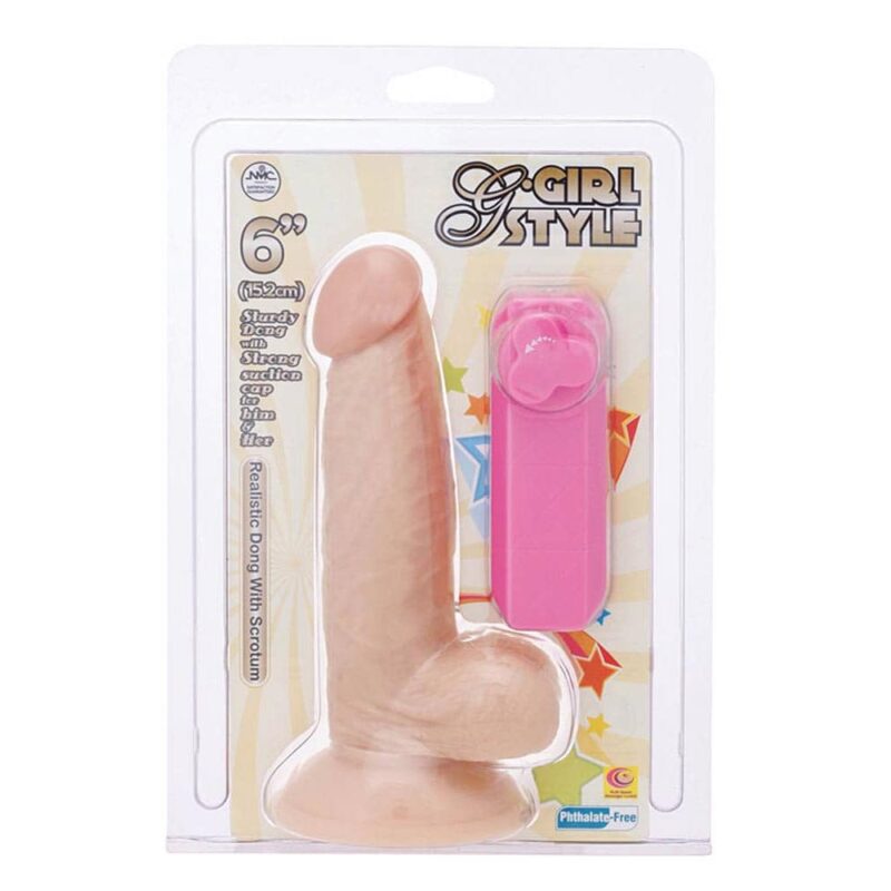 Vibrator Cu Testicule G-Girl Style 6 inch Vibrating Dong