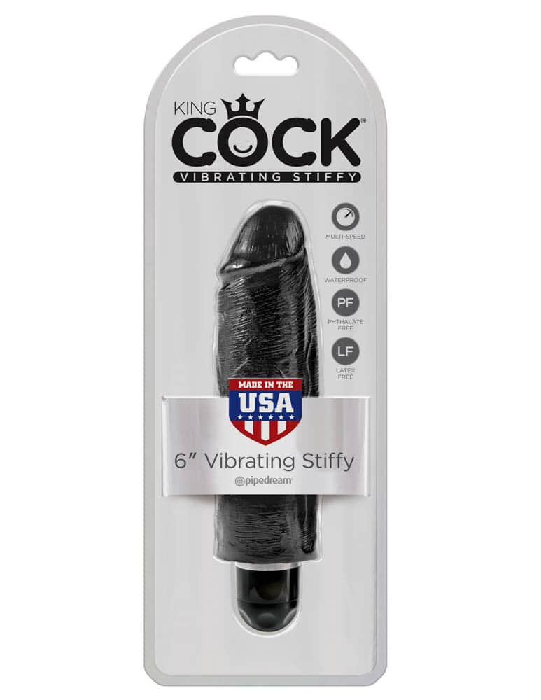 King Cock 6 inch Vibrating Stiffy Black Avantaje