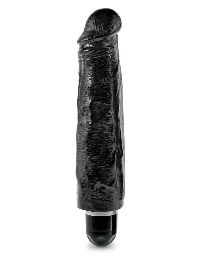 King Cock 7 inch Vibrating Stiffy Black - Vibratoare Realistice