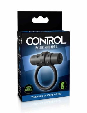 Sir Richard's Control Vibrating Silicone C-Ring - Black Avantaje