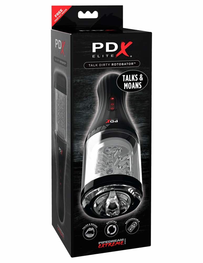 Model PDX Elite Talk Dirty Rotobator - Clear/Black