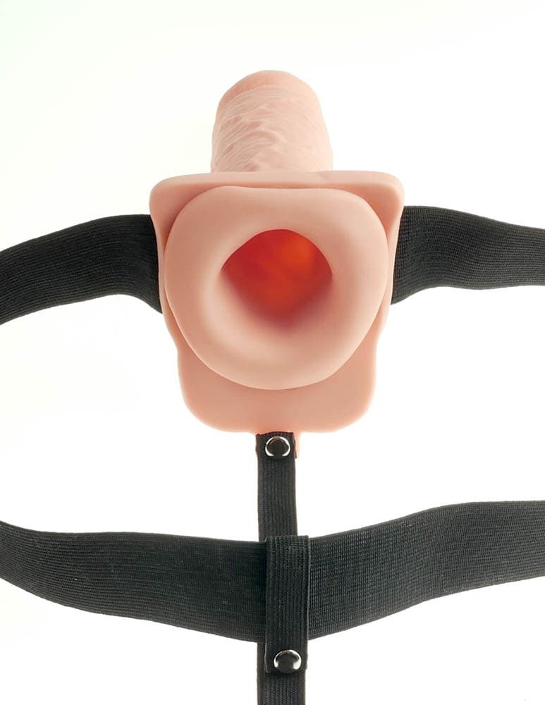 Model Fetish Fantasy Series 11 inch Hollow Rechargeable Strap-On with balls Flesh