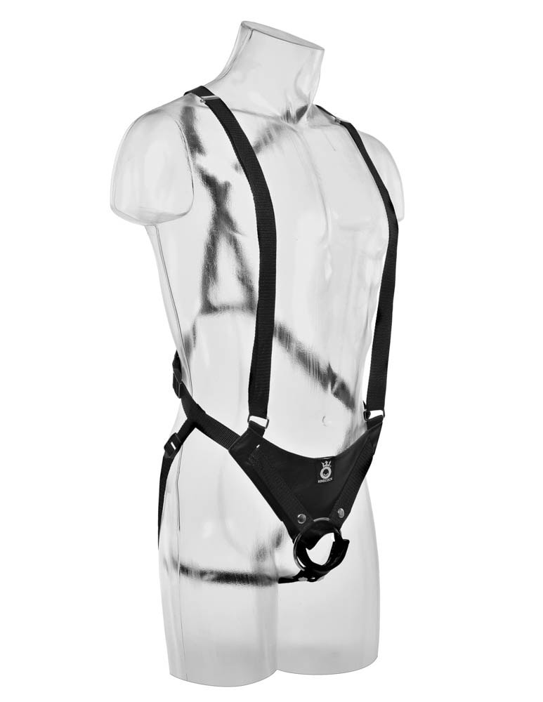Strap On Cu Testicule King Cock  12" Hollow Strap-On  Suspender System 12 inch Flesh